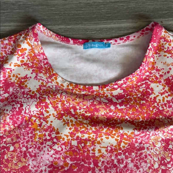 J. McLaughlin Pink and Orange Long Sleeve Tee - Picture 3 of 6